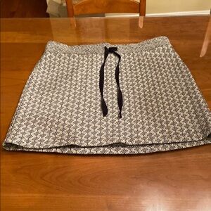 LOFT Black and White Patterned Mini Skirt